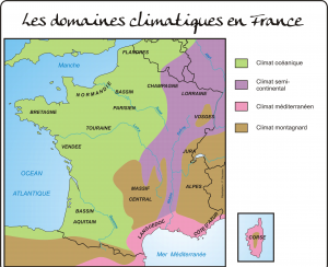 Les domaines climatiques en France