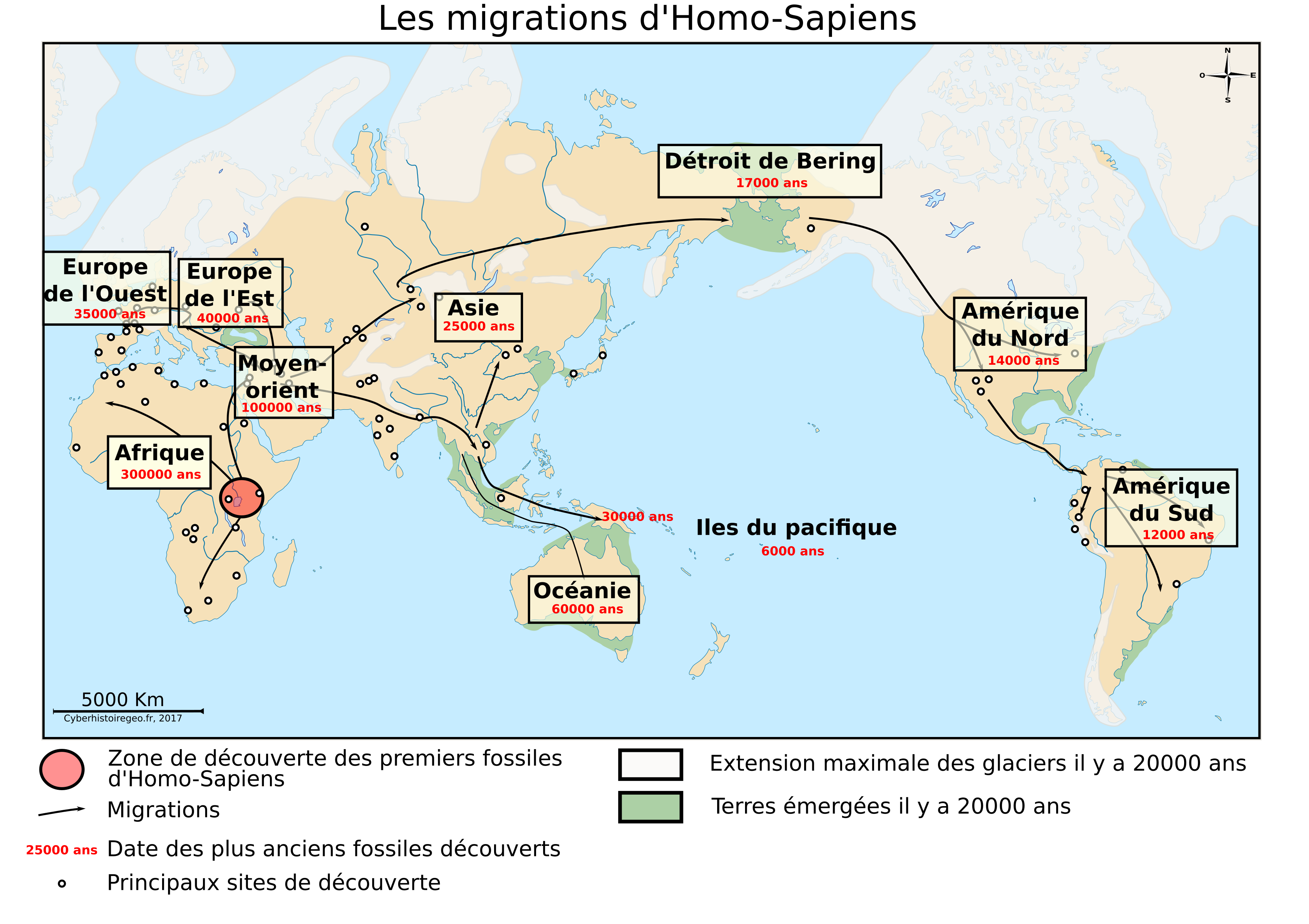 Les migrations d'Homo Sapiens